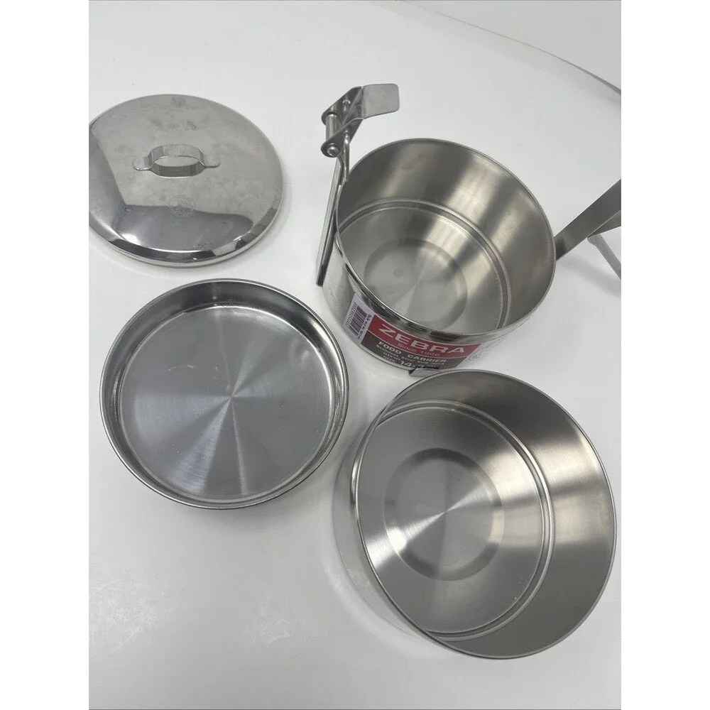 Zebra Brand Stainless Steel Food Carrier Lunch Box Pinto 14 cm 2 tier NEW Grinne